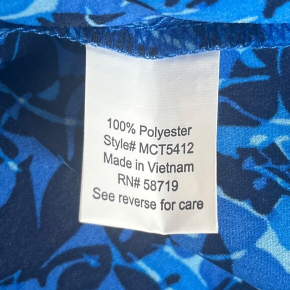 NY Collection Sleeveless Blouse Womens Small Blue Floral Zipper New - Picture 8 of 10